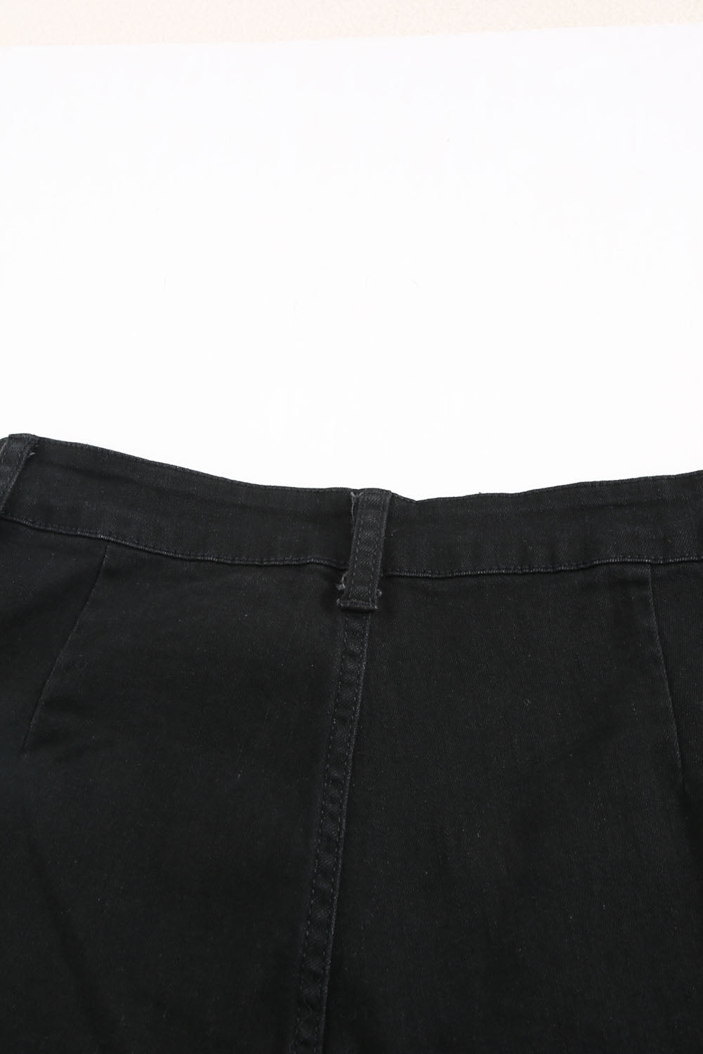 Black Vintage Casual Pocket Flared Jeans