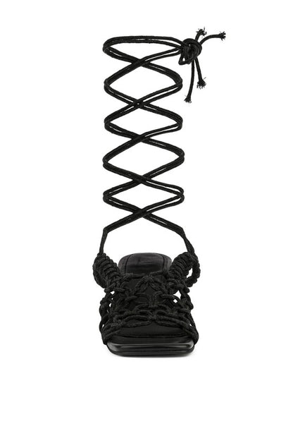 BEROE Braided Handcrafted Lace Up Sandal