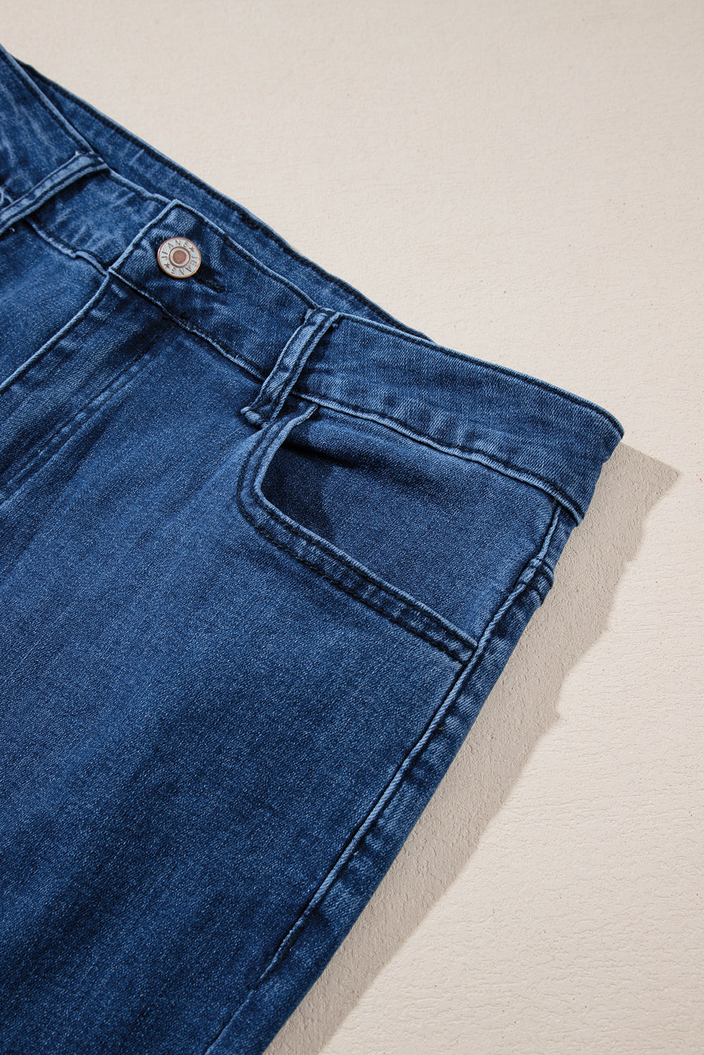 Ashleigh Blue Geometric Embroidered Raw Hem Flared Jeans